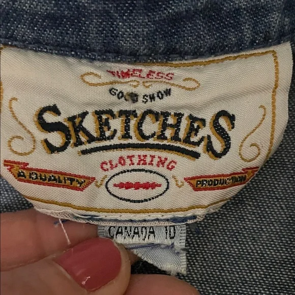 Vintage 90s Denim long sleeve Women's button front Dress- like new - Picture 2 of 10